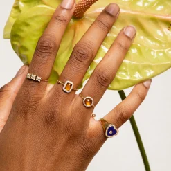 Anissa Kermiche Anneaux<Bague Citrine Carree