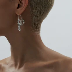 Anissa Kermiche Des Boucles D'Oreilles<Boucles D'Oreilles Drapees Pendantes (Argent)
