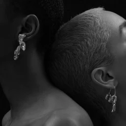 Anissa Kermiche Des Boucles D'Oreilles<Boucles D'Oreilles Drapees Pendantes (Argent)