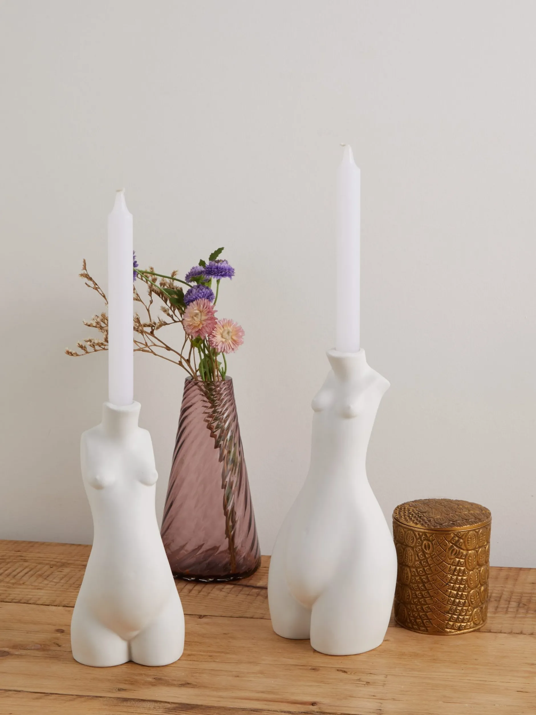 Anissa Kermiche Maison<Bougeoir Tit For Tat Court (Blanc Mat)