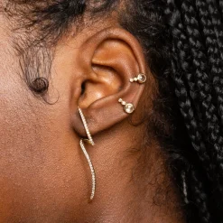 Anissa Kermiche Goujons<Mini Boucle D'Oreille Topaze Blanche