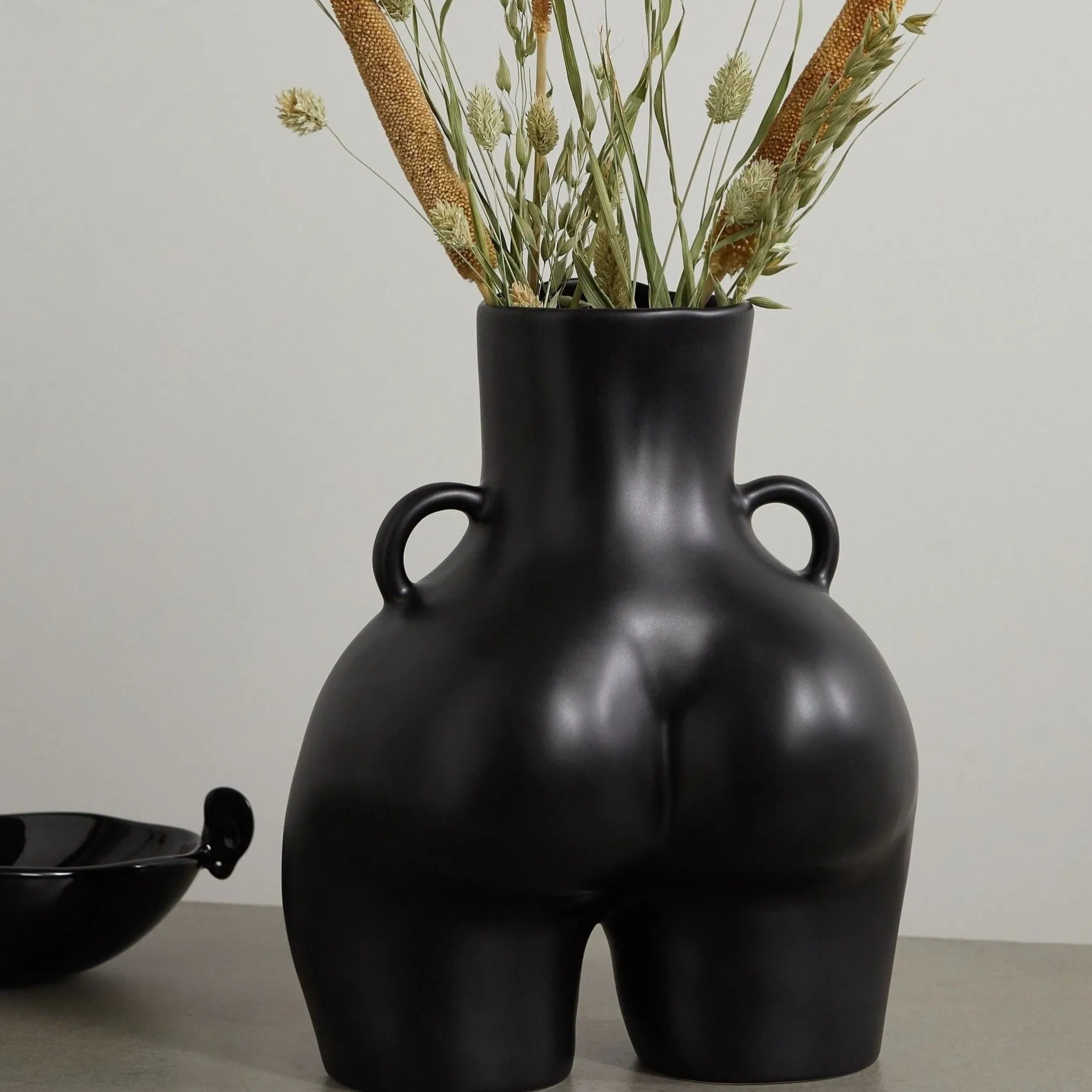 Anissa Kermiche Maison<Vase Avec Poignees D'Amour (Noir)
