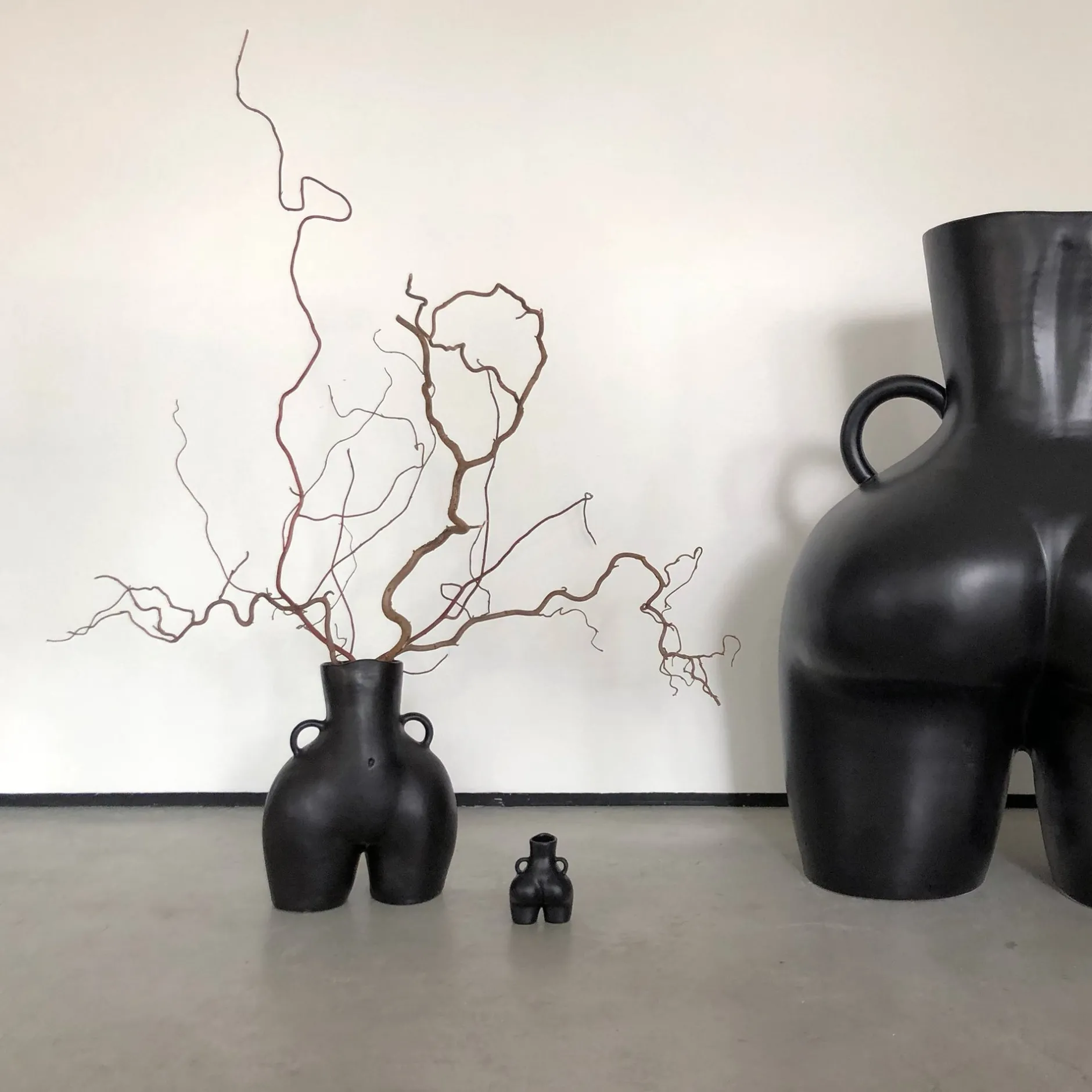 Anissa Kermiche Maison<Vase Avec Poignees D'Amour (Noir)