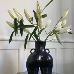 Anissa Kermiche Maison<Vase Avec Poignees D'Amour (Noir)