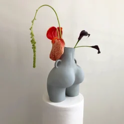 Anissa Kermiche Maison<Vase Avec Poignees D'Amour (Gris Clair)